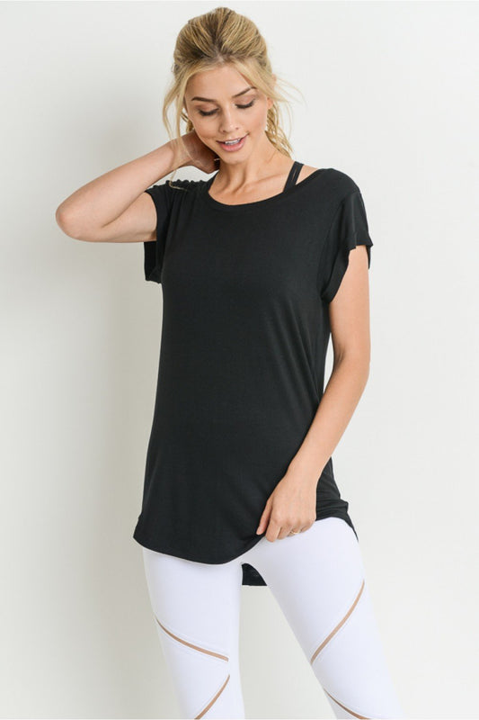 Live Freedom Essential Round Neck Cap Sleeve Shirt